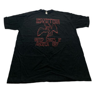 NWOT Led Zeppelin America Tour 1977 Logo T-Shirt Size - XL Color - Black